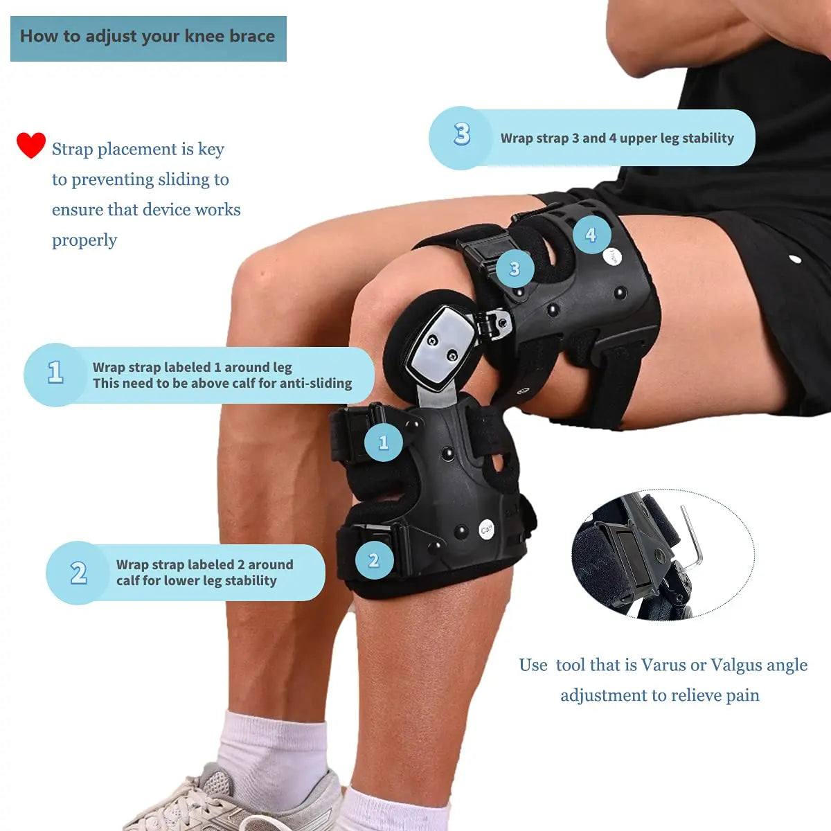 KOMZER OA Unloader Knee Brace, Osteoarthritis of the Bone on Bone Knee Support, Rheumatoid Arthritis Joint Pain and Degeneration