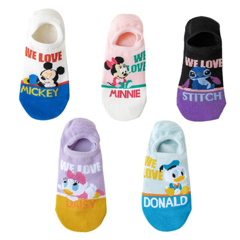 10 Pieces = 5 Pairs Korea Summer Socks Women Cartoon Animal Bear Mouse Socks Cute Funny Invisible Cotton Ankle Socks Size 35-41