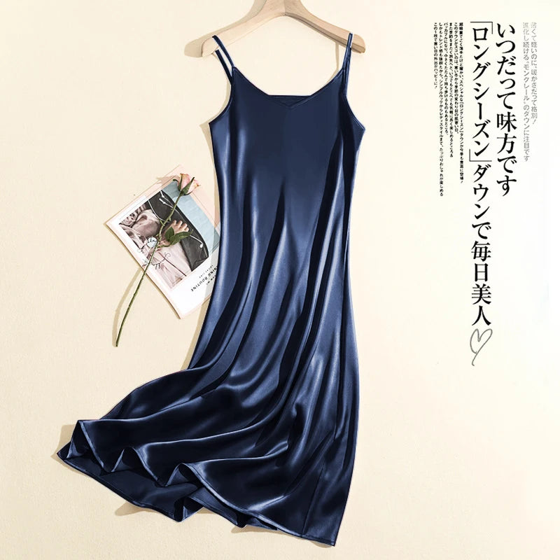 2024 Summer Chic Elegant Dresses for Women Adjustable Strap Satin Long Birthday Party Dresses Maxi Beach Sundress Robe Vestido